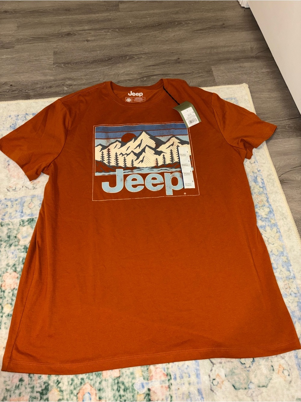 Jeep Men's Rust Orange Graphic Mountain shirt NWT